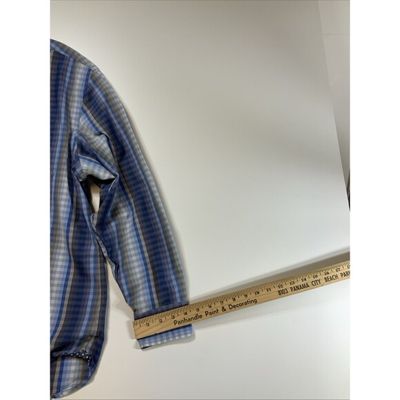 TOMMY BAHAMA Blue Striped Cotton Long Sleeve Sport‎ Button Down Shirt Men's Med - Picture 10 of 11